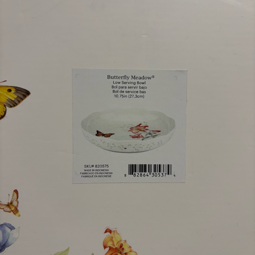 Lenox Butterfly Meadow Floral Serving Bowl - White and Multicolor - Picture 12 of 15